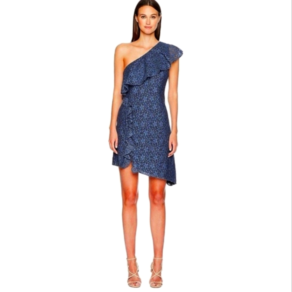 Zac Posen Kyre Floral Lace One Shoulder Dress